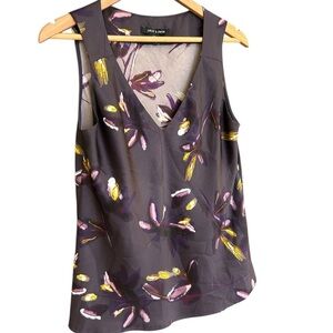 Judith & Charles size 6 EUC Artistic purple  Tank Top with Floral Accents